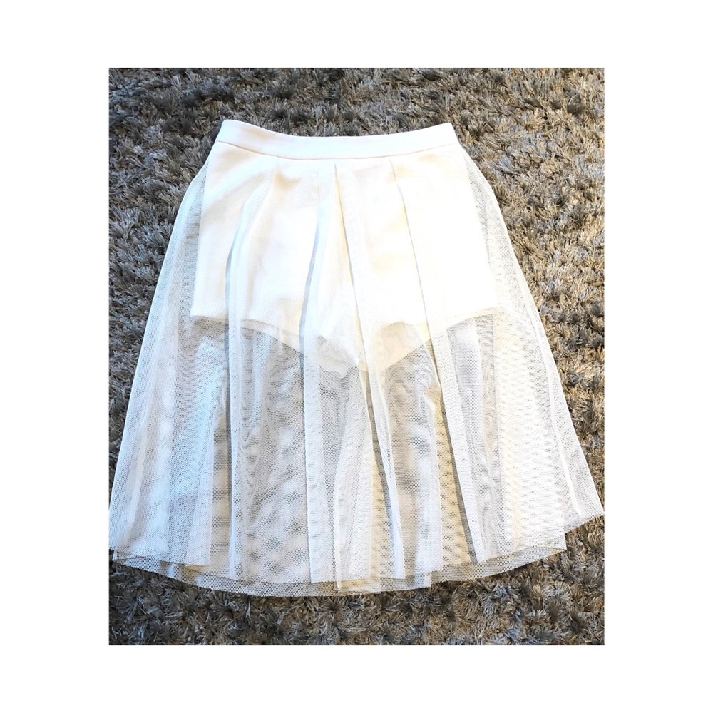 Cream Skirt with shorts underneath